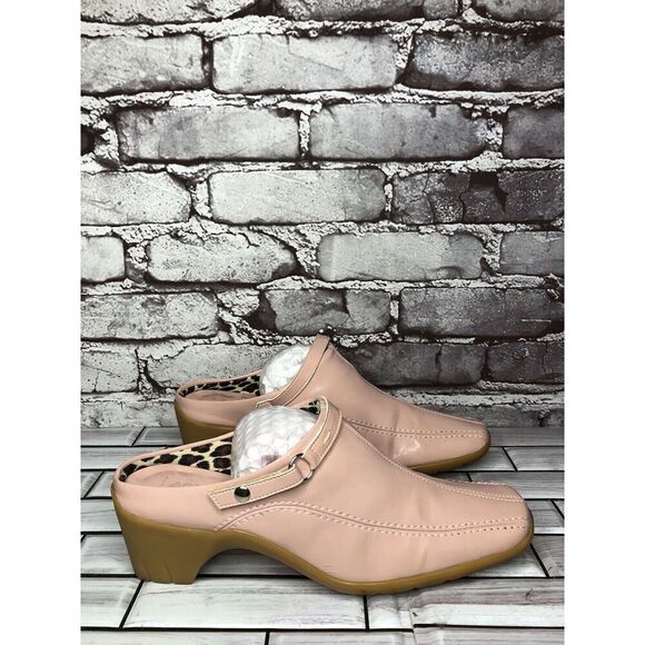 AQUATALIA Pink Patent Leather Square Toe Heel Mules Shoes Women’s Sz 8M US/39EU - Picture 5 of 16